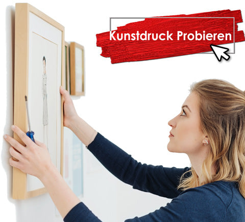 Kunstdruck Probieren Button