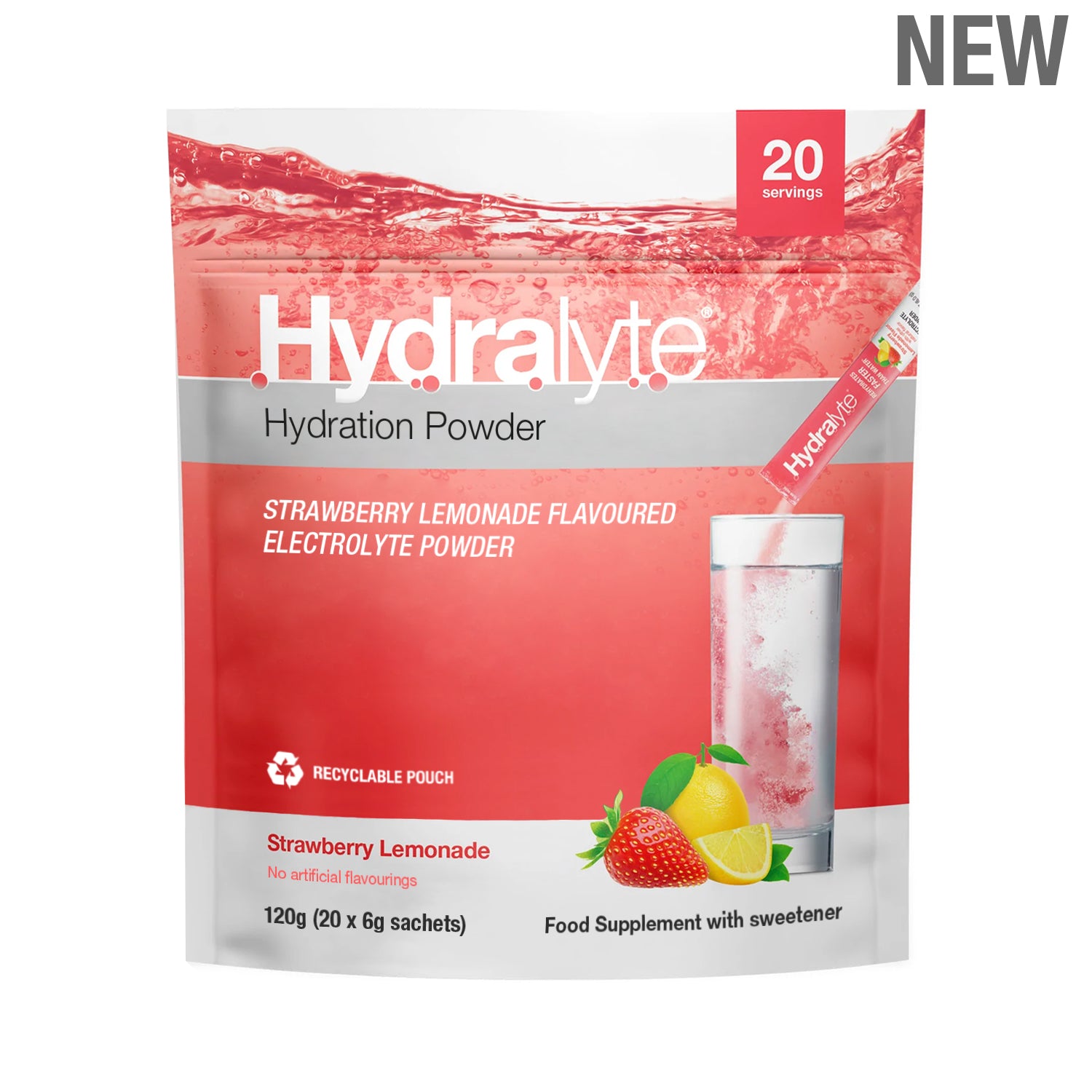 Electrolyte Powder Sticks - Strawberry Lemonade - Hydralyte UK product image