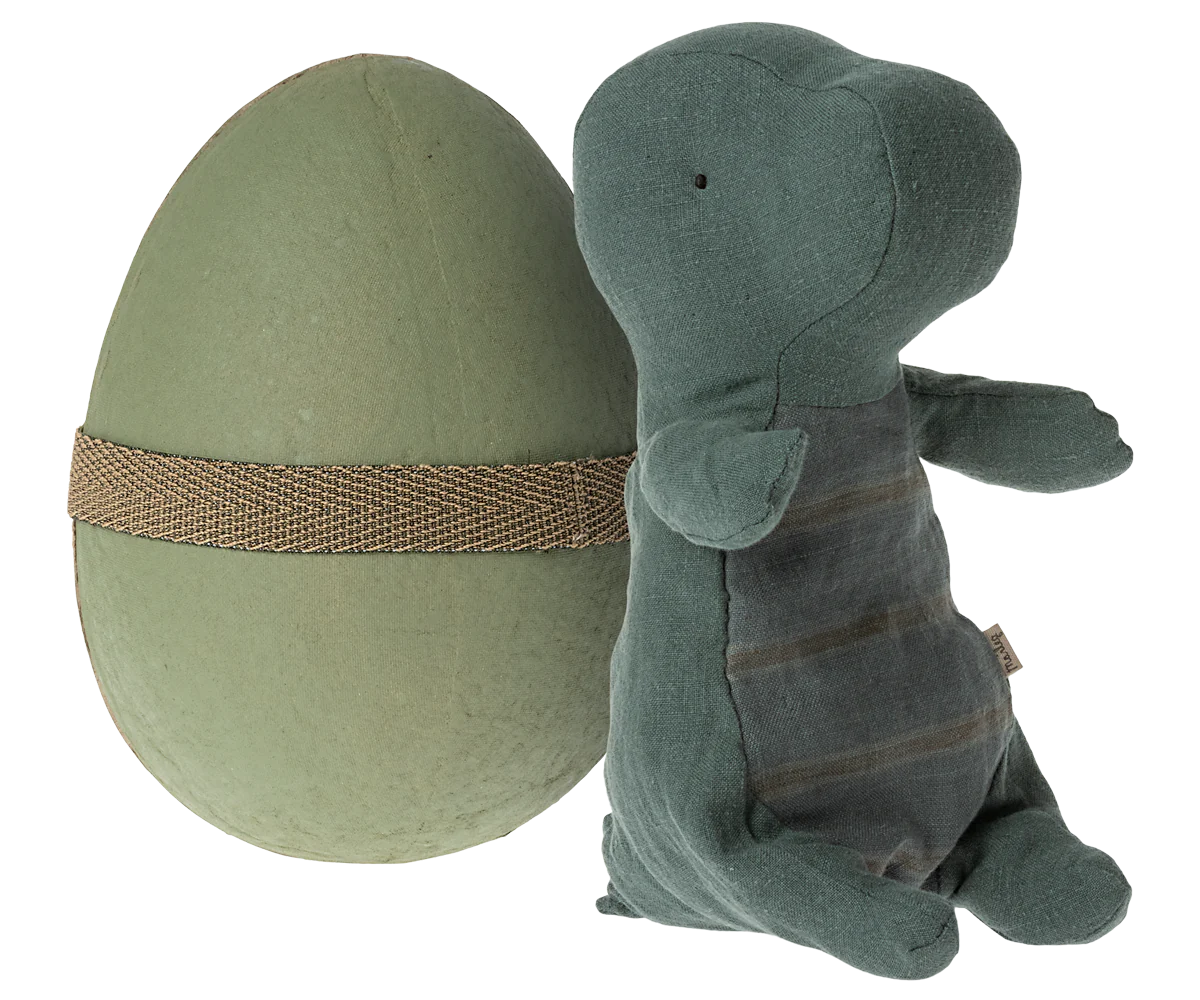 Maileg Gantosaurus in Egg, Small - Dark Petrol