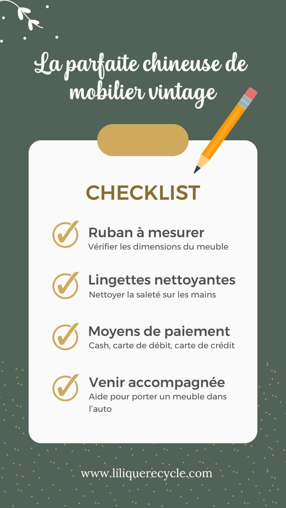 Checklist de la parfaite chineuse de mobilier vintage