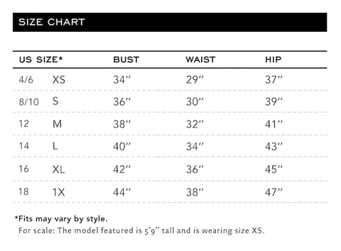 Clara Sunwoo Size Chart – Adornments & Creative Clothing
