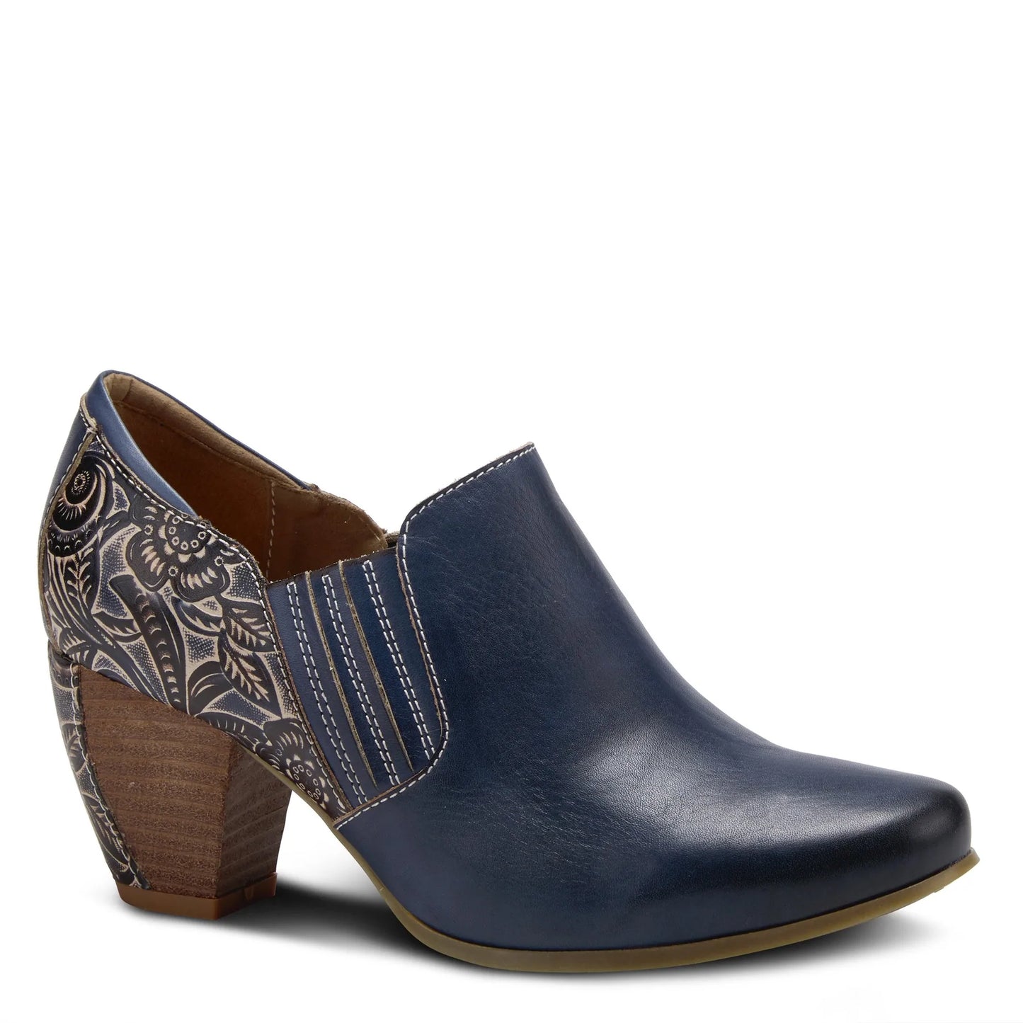 Embossed Leather Bootie