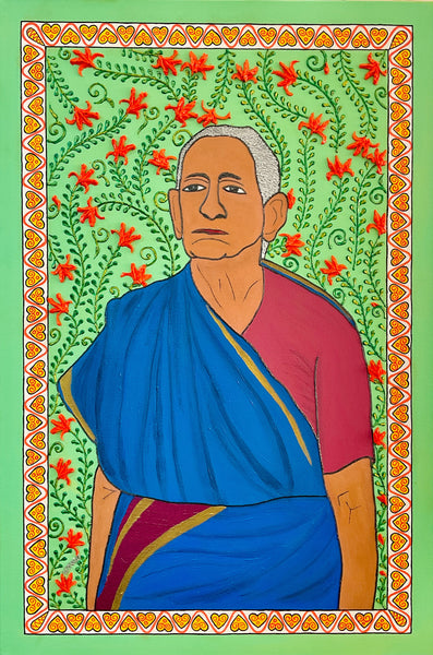Silent Blooms - Painting of a South Indian Widow