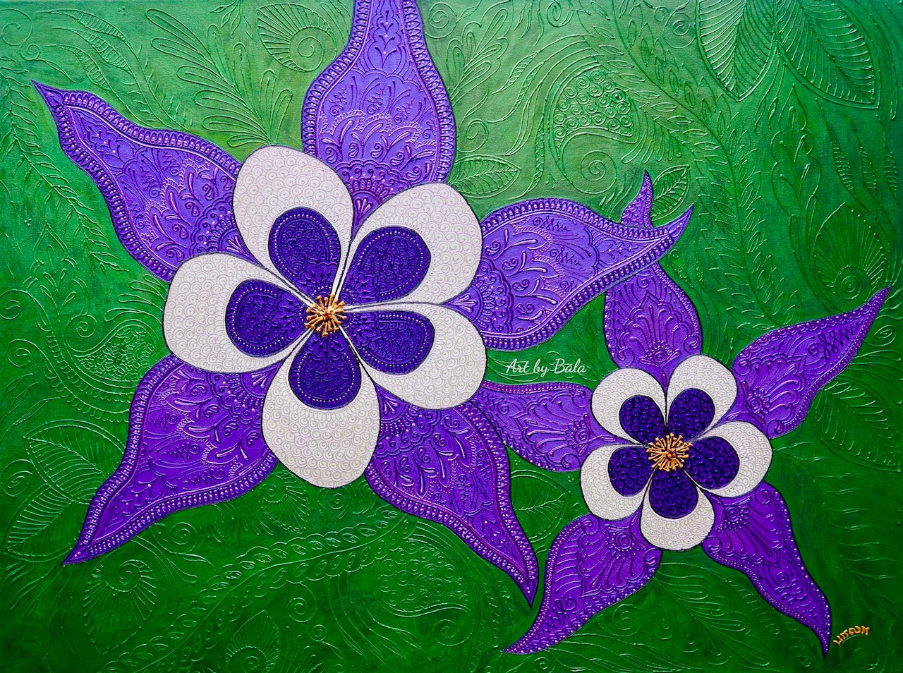 columbine flower painting