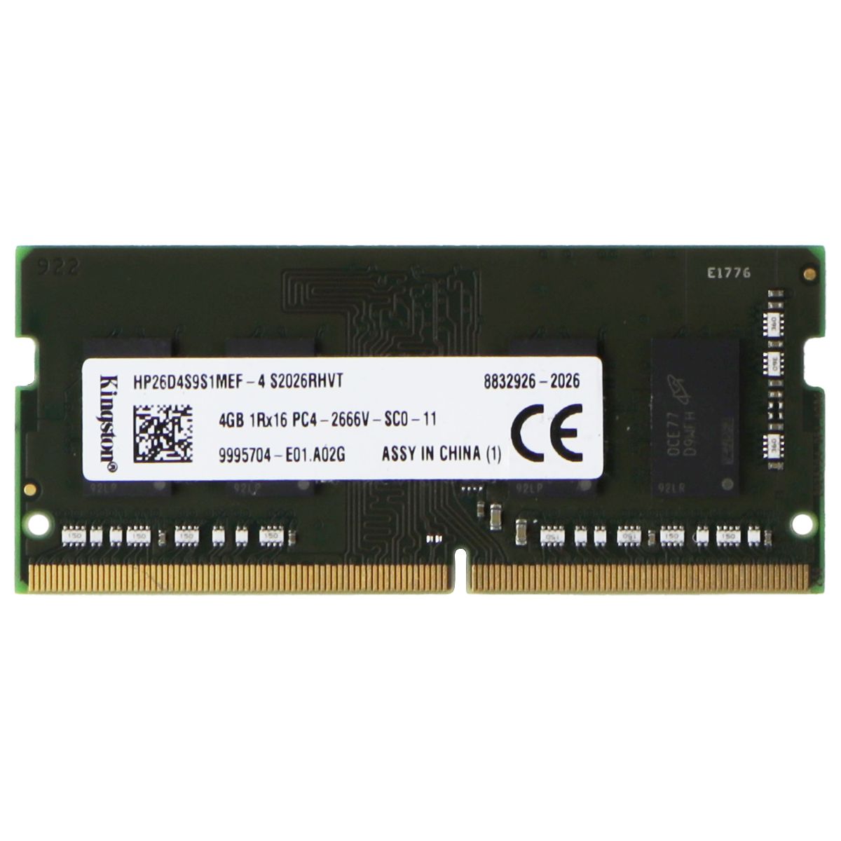 Kingston (4GB) DDR4 2666MHz RAM Memory (HP26D4S9S1MEF-4)