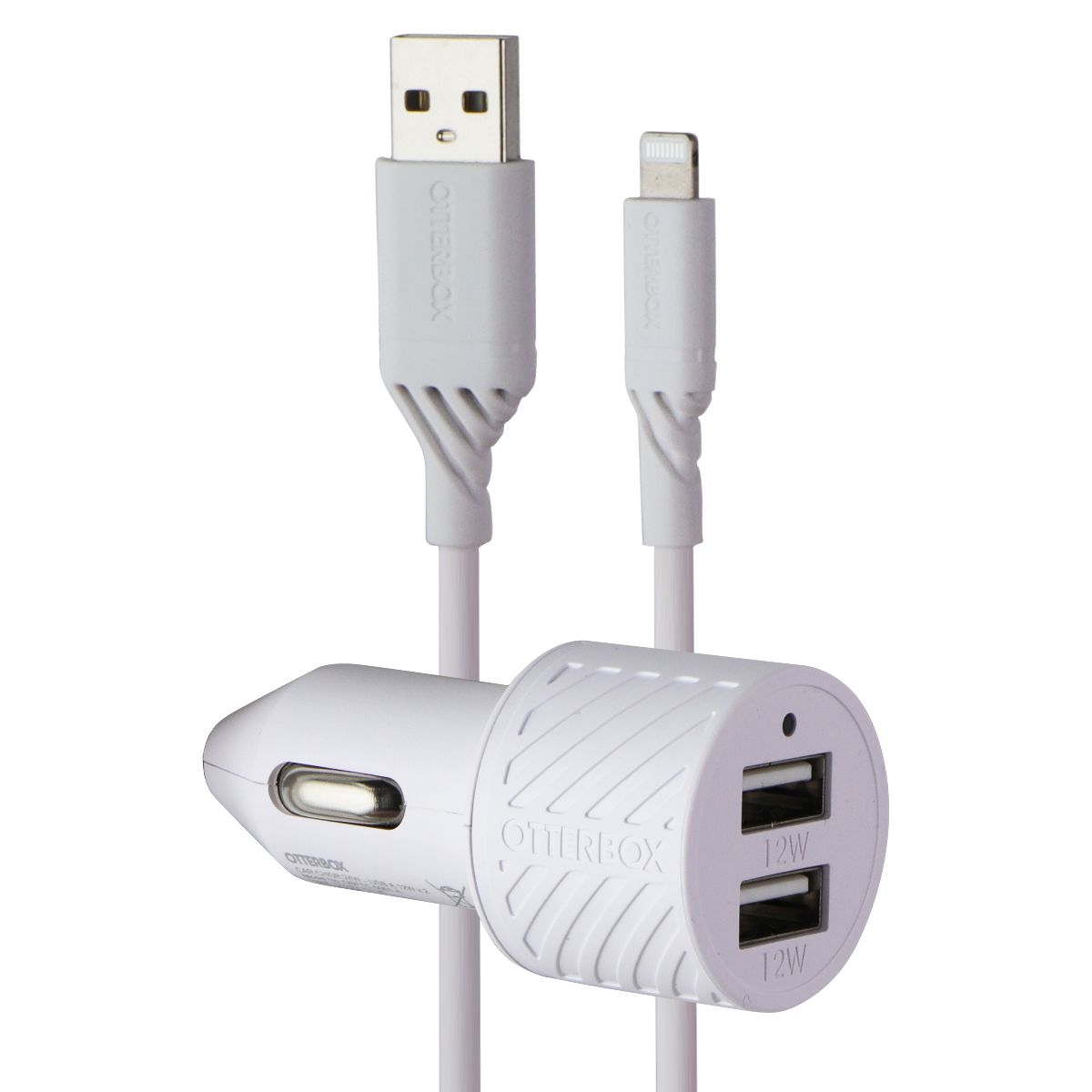 OtterBox Car Charging Kit (Car Charger + Lightning 8-Pin to USB-A Cable) White