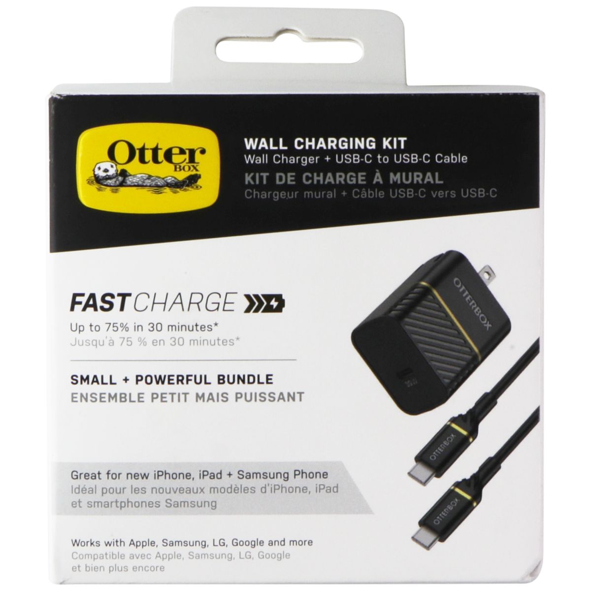 OtterBox Wall Charging Kit with 30W USB-C Adapter and 3.3-Ft USB-C Cable - Black
