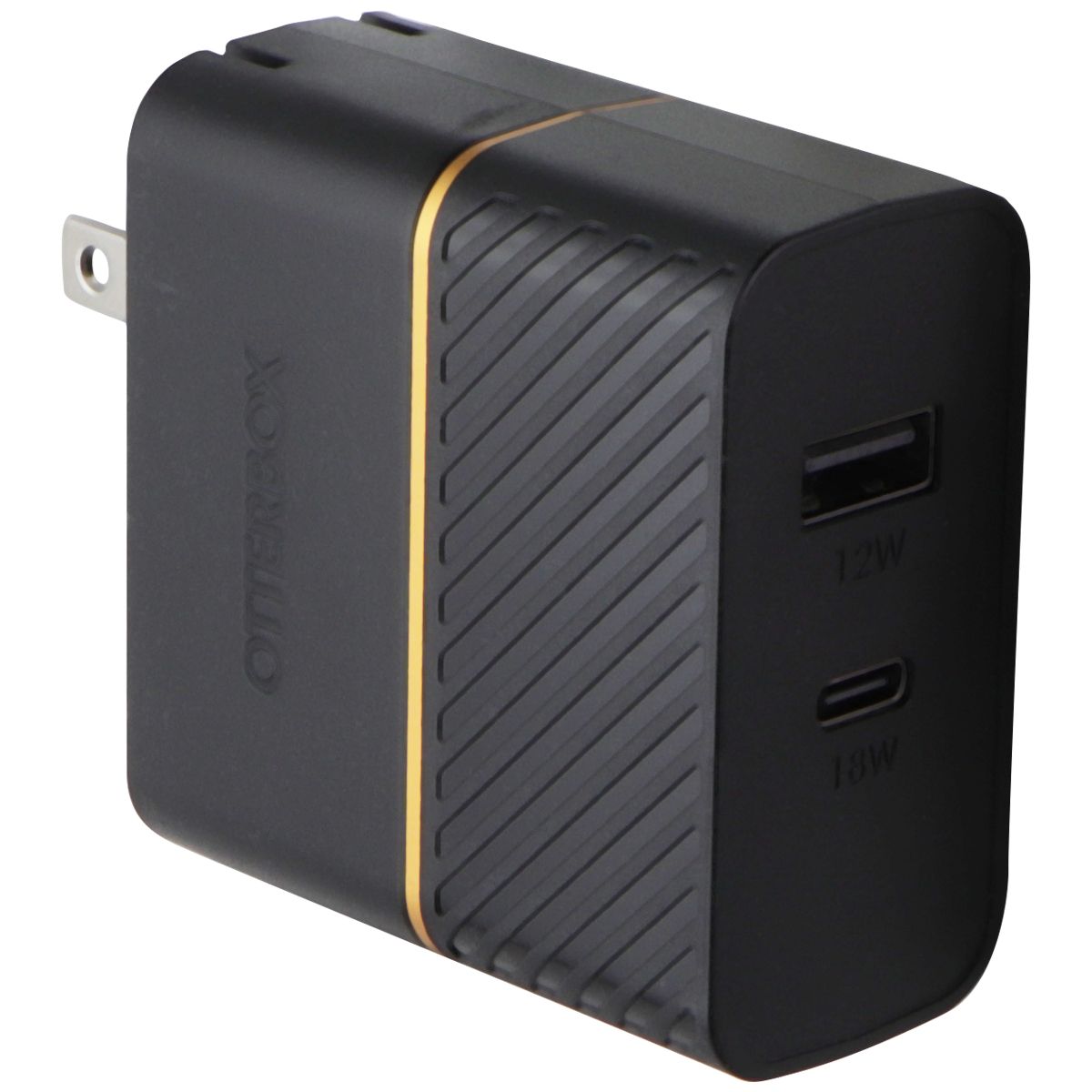 OtterBox Fast Charge Dual USB-A and USB-C Port Wall Charger (12W + 18W) - Black