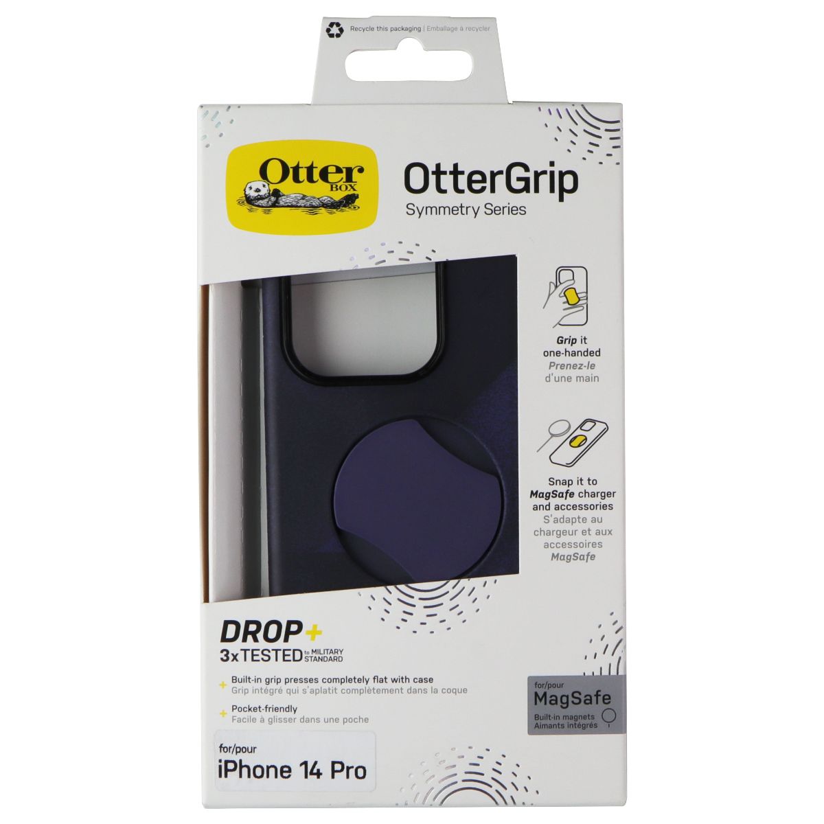 OtterBox OtterGrip Symmetry Case for MagSafe for Apple iPhone 14 Pro/Storm Blue
