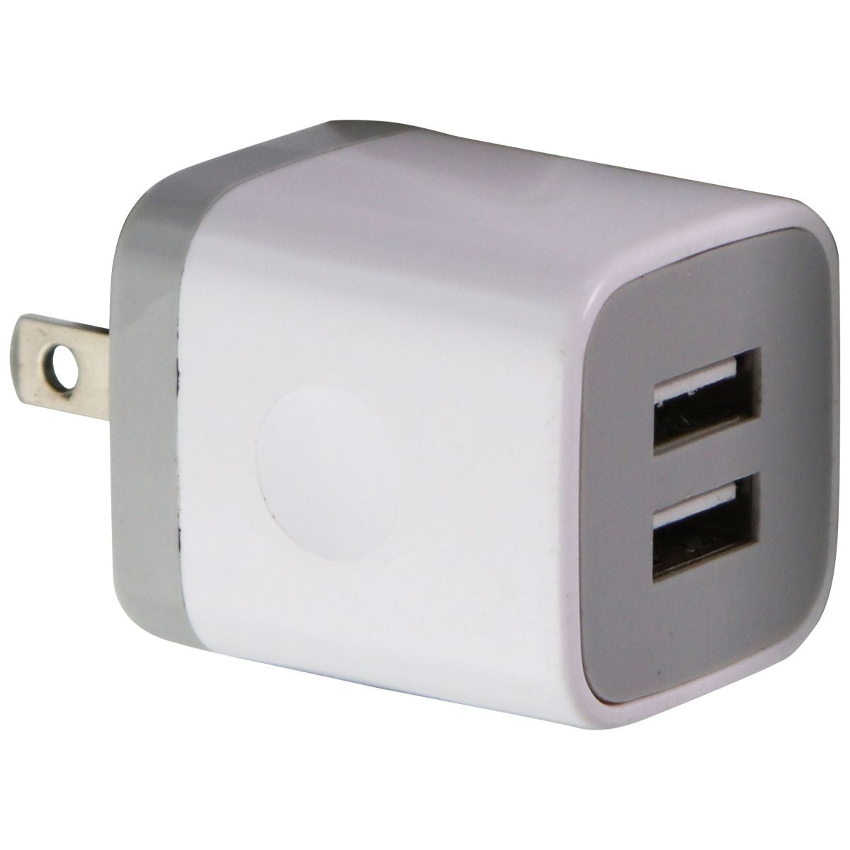 Universal (5V/2.1A) Dual USB Wall Charger Travel Adapter - White/Gray (US2018)