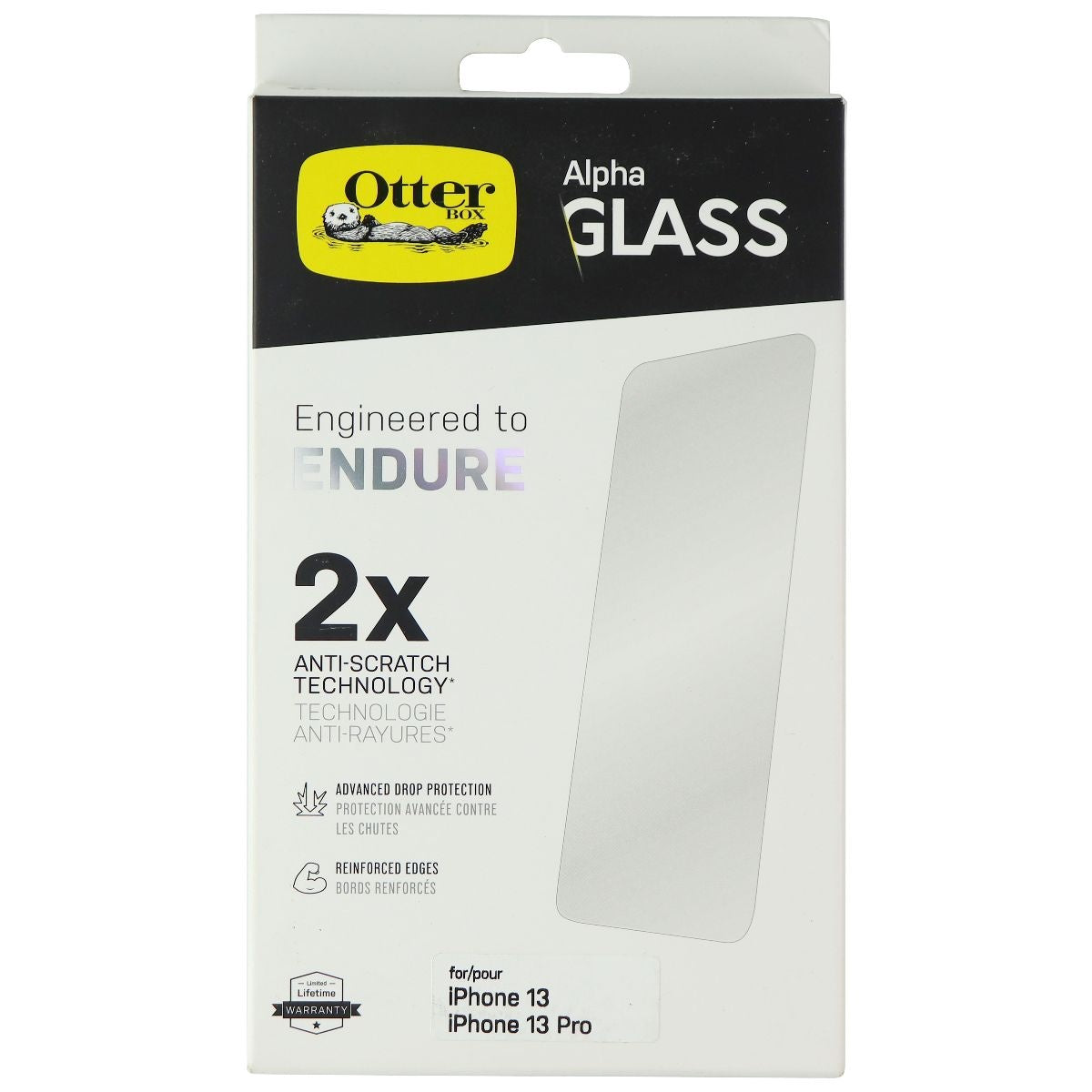 OtterBox Alpha Glass Screen Protector for Apple iPhone 13 Pro & 13 - Clear