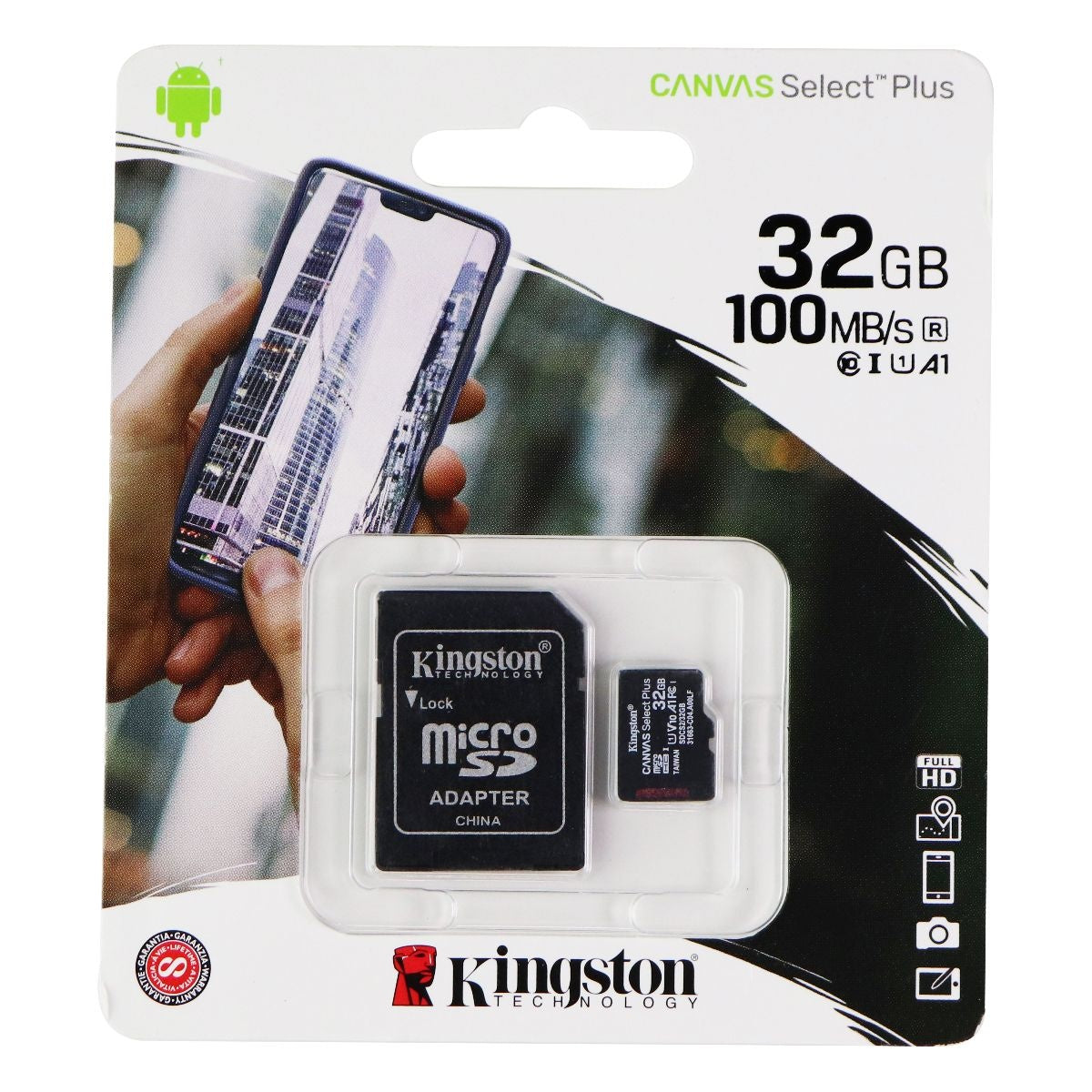 Kingston Canvas Select Plus 32GB microSDHC card with Adapter 100MB/s - Black