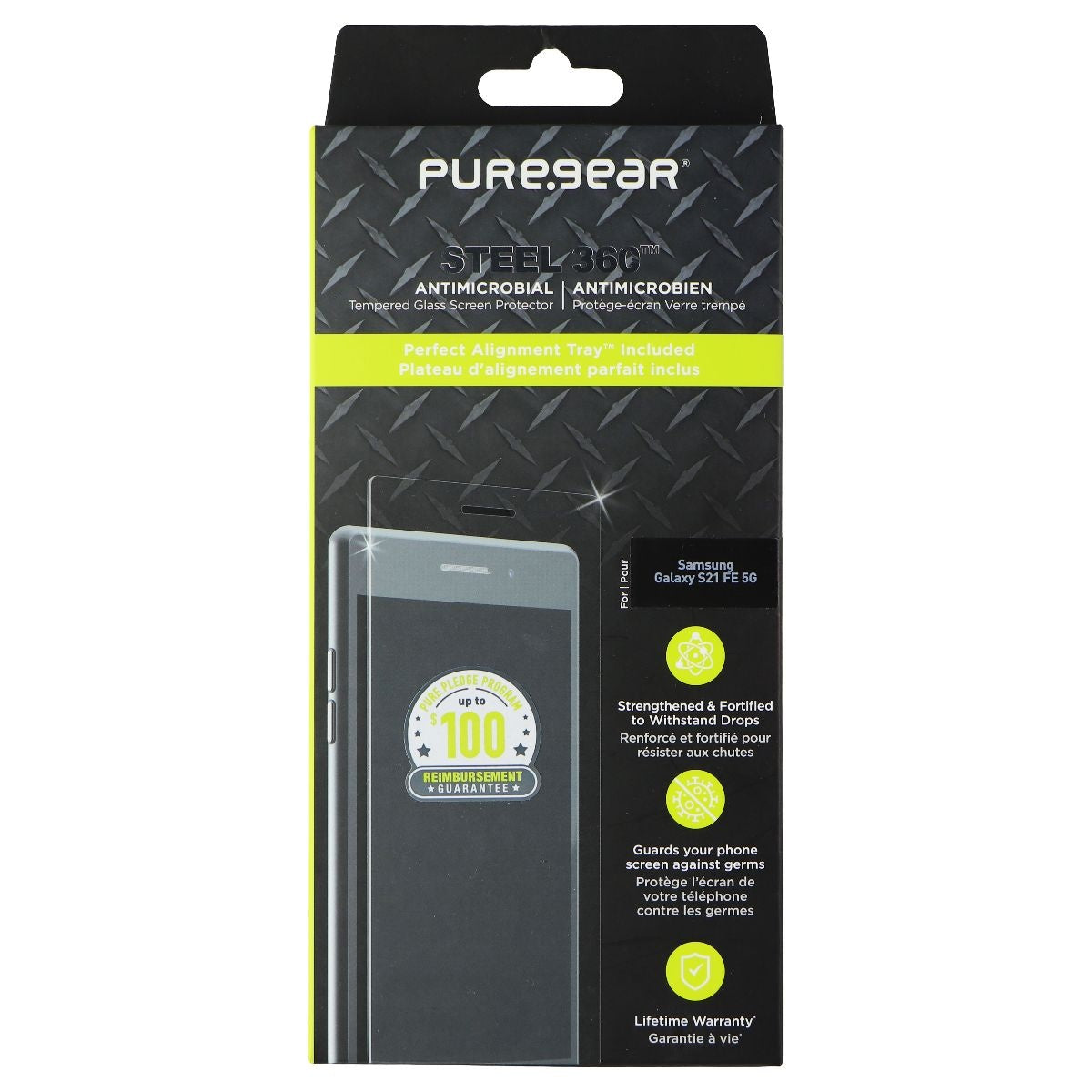 PureGear Steel 360 Series Tempered Glass for Samsung Galaxy S21 FE 5G - Clear