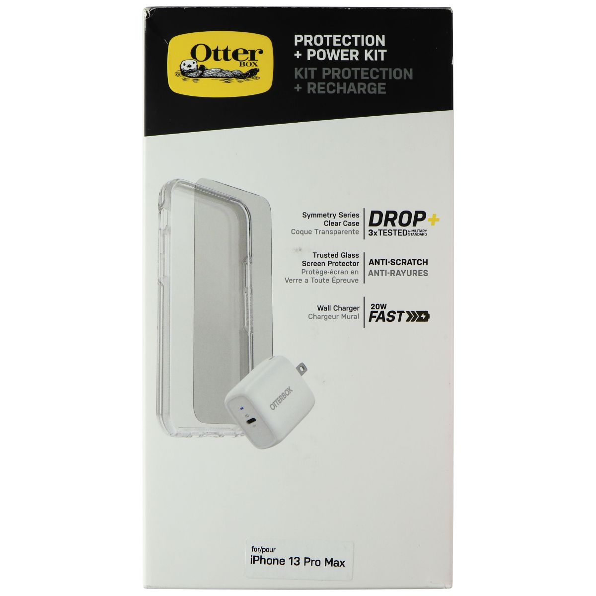 OtterBox Symmetry Clear Protection + Power Kit for iPhone 13 Pro Max - Clear