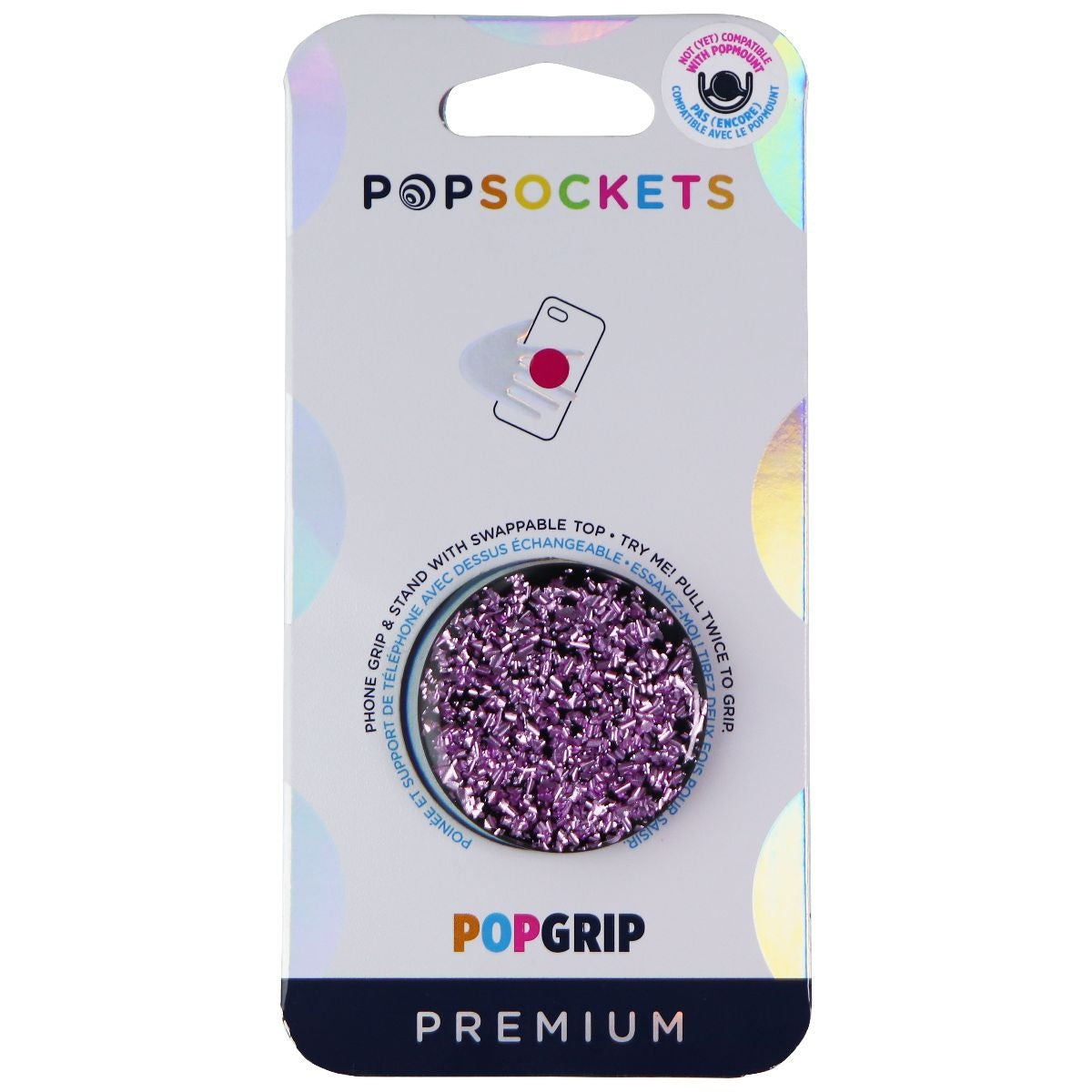 PopSockets PopGrip Phone Grip & Stand with Swappable Top - Black/Purple Foil - PopSockets - Simple Cell Shop, Free shipping from Maryland!