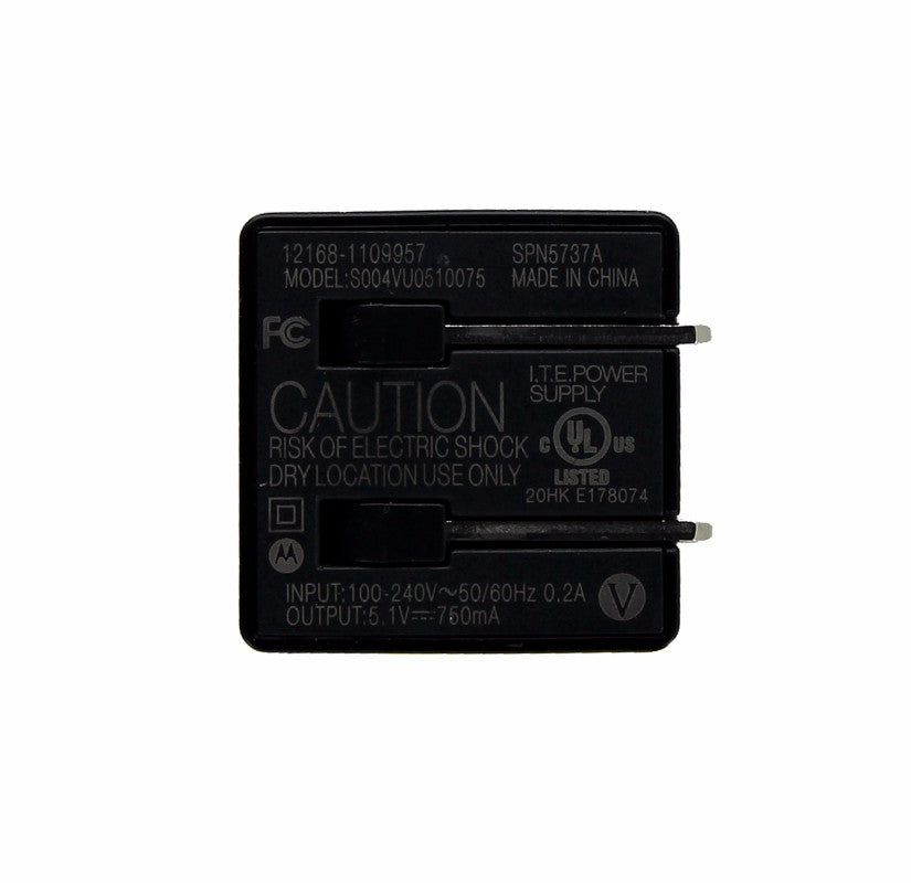 Motorola (5.1V/750mA) Dual USB Wall Charger Travel Adapter - Black (SPN5689A)
