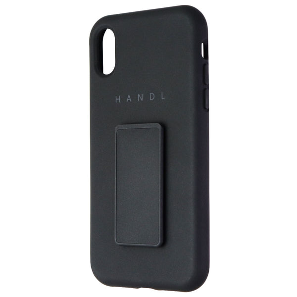HANDL Soft Touch Phone Case with Supporting Stand/Grip for iPhone XR - Black