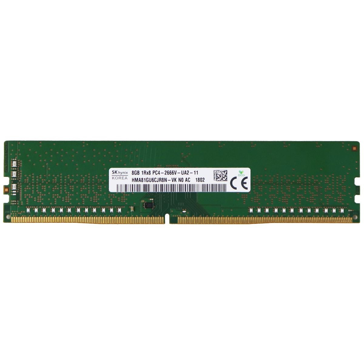 SK Hynix 8GB Memory Ram DDR4-2666MHz 288-Pin DIMM 1.2V Model (HMA81GU6CJR8N- VK) - Simple Cell Shop