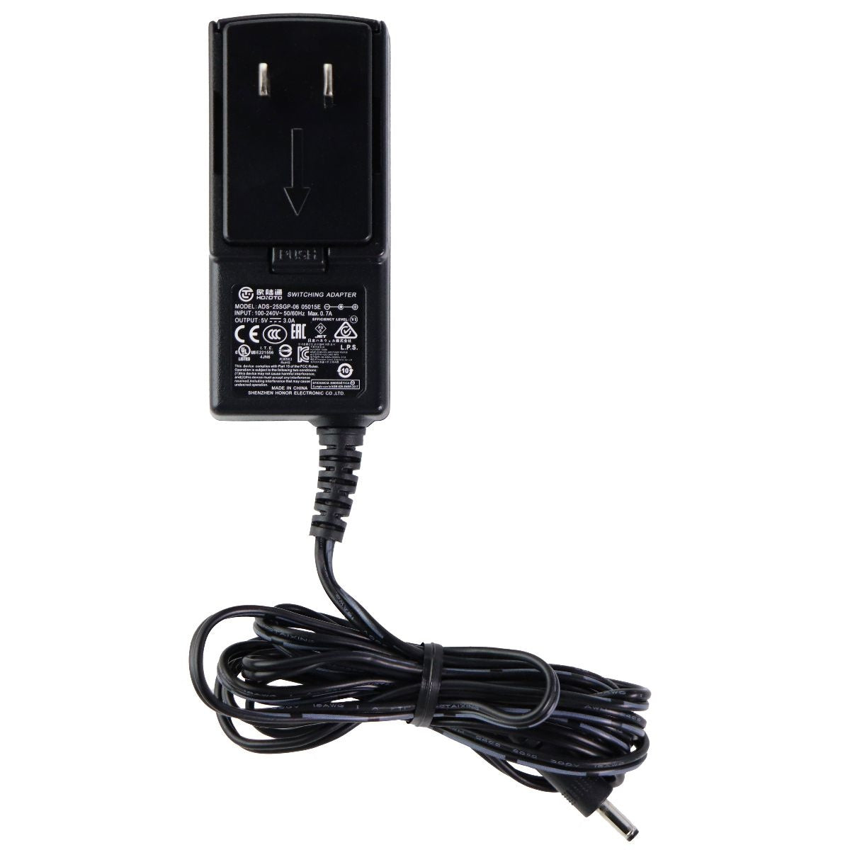 Hoioto (5V/3A) Switching Adapter Wall Charger - Black (ADS-25SGP 