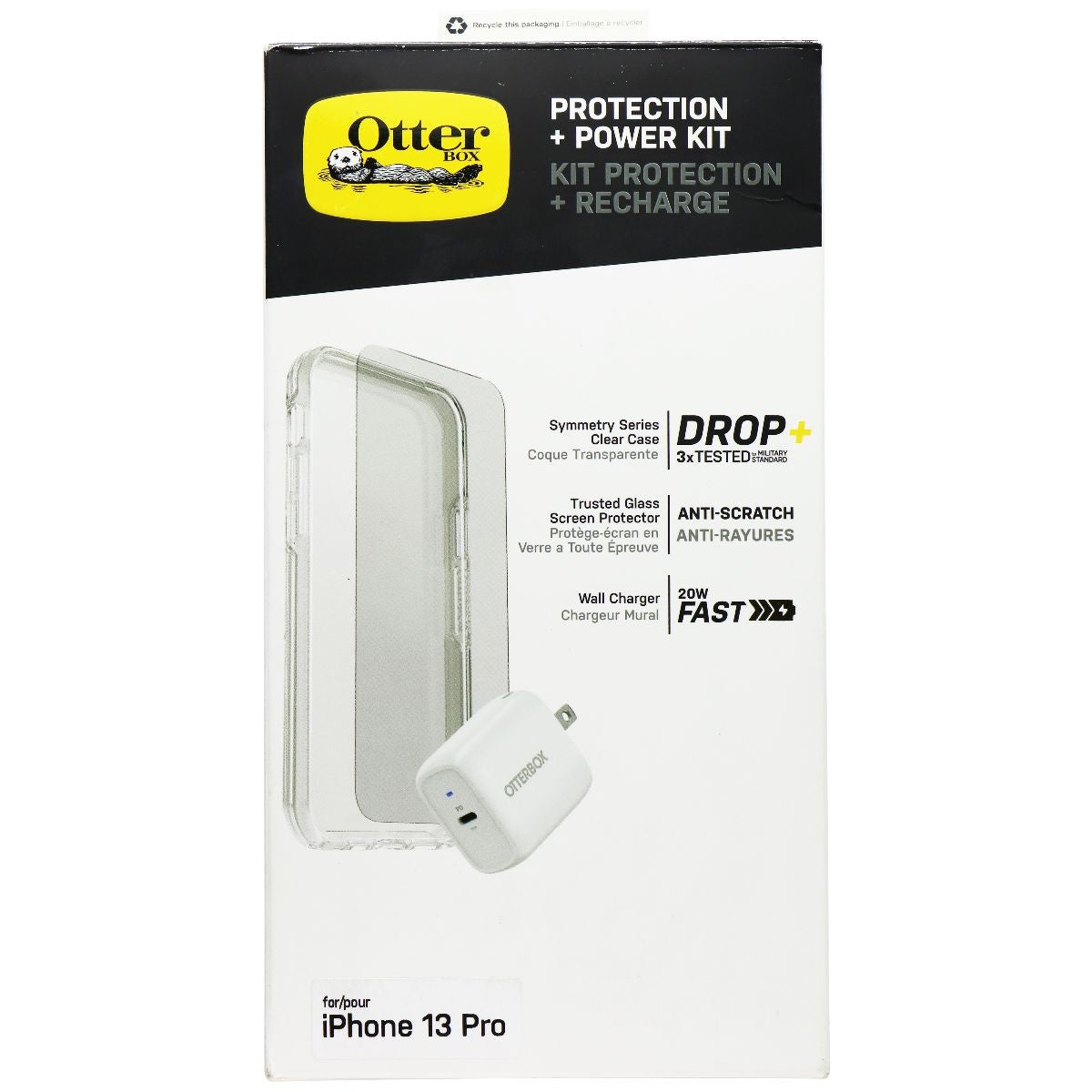 Otterbox Symmetry Clear Protection + Power Kit Bundle for iPhone 13 Pro