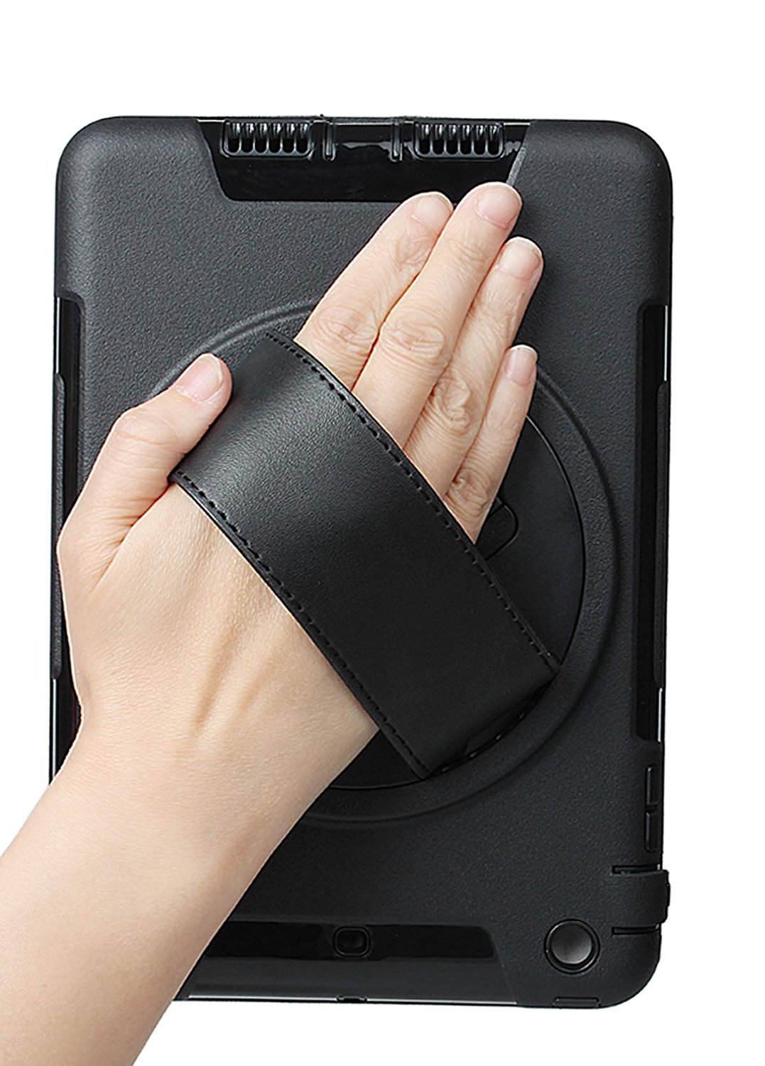 Étui pour iPad Air (& Mini) avec poignée rotative en cuir