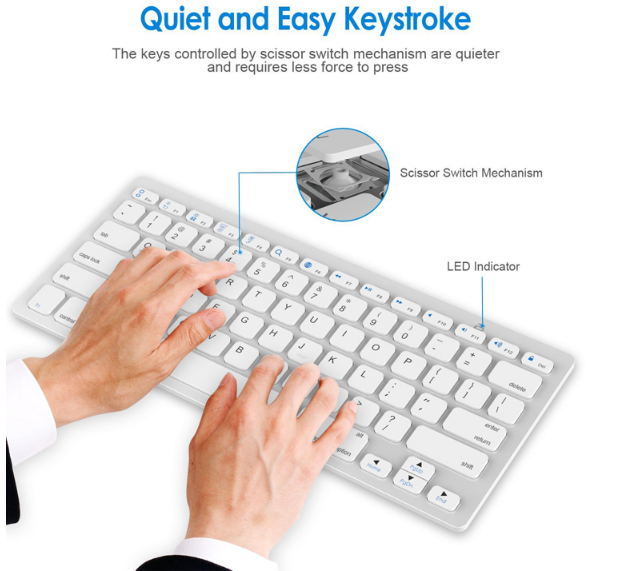 Clavier sans-fil portable Bluetooth (11'')