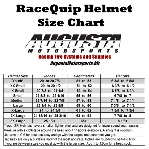 Race Quip Helmet Sizing | Augusta Motorsports