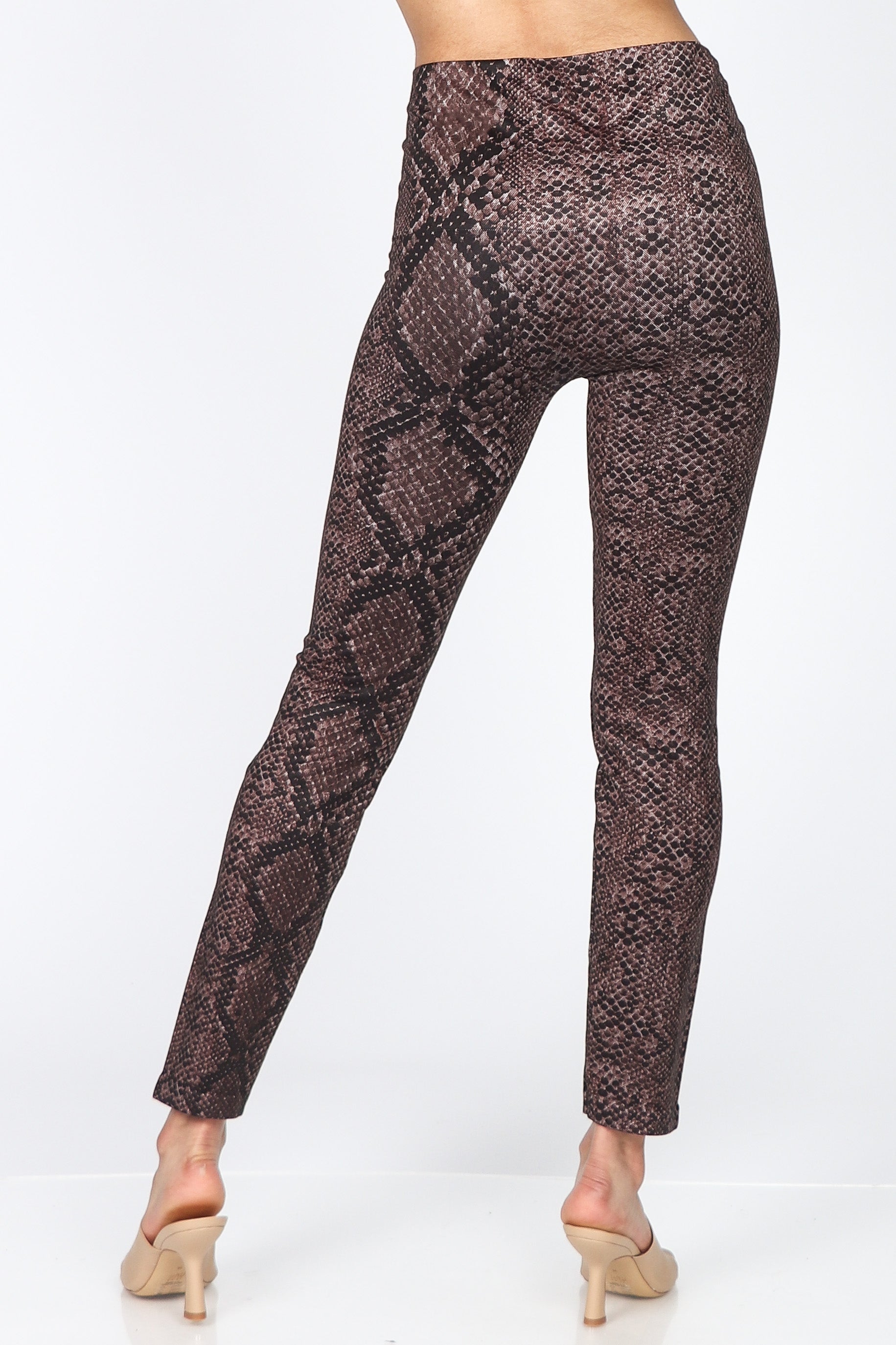 High Waist Tummy Tuck Leggings in Python Print