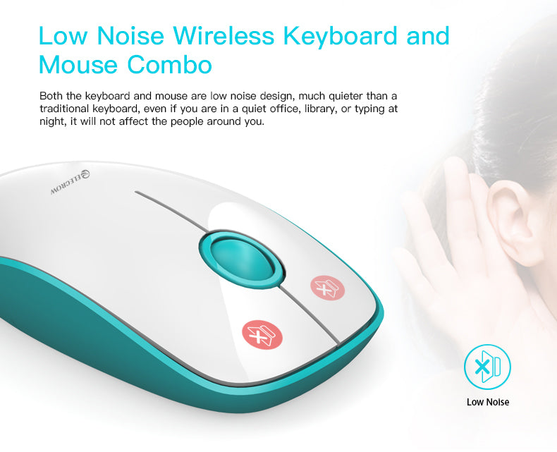 low noise wireless keyboard and mouse