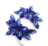 Pendientes Espectaculares Florales · Azul Cobalto