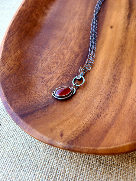 Halo Carnelian Necklace with Citrine