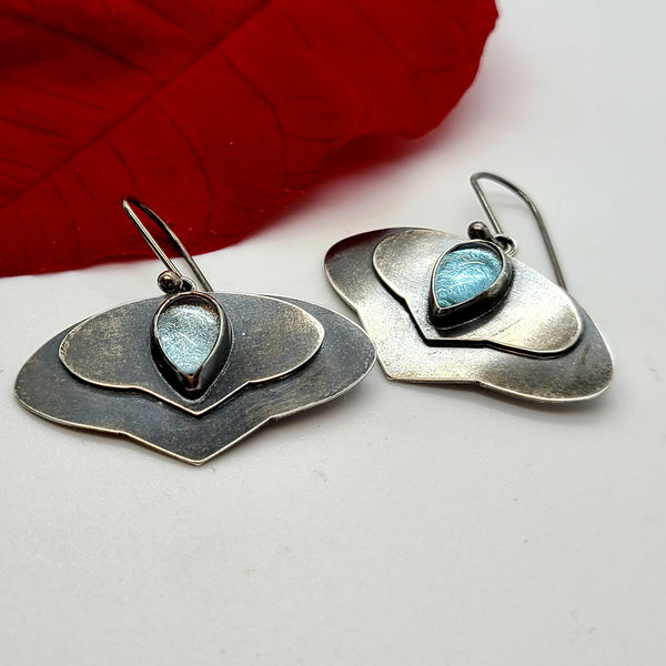 Sterling silver and blue topaz drop earrings