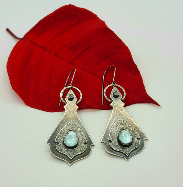 Sky blue topaz and aquamarine earrings in sterling silver