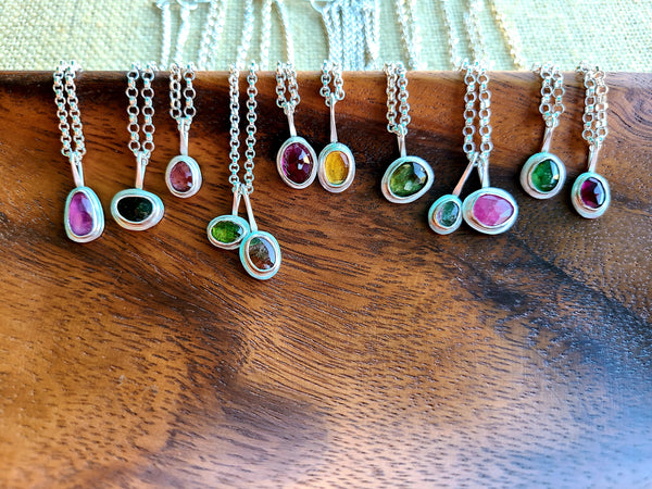Eye Candy colorful tourmaline gemstone necklaces