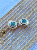 Pale blue Aquamarine stud earrings