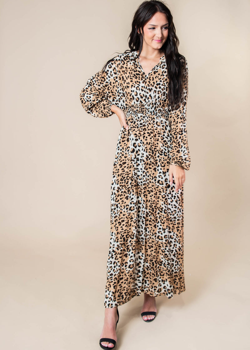 maxi cheetah dress