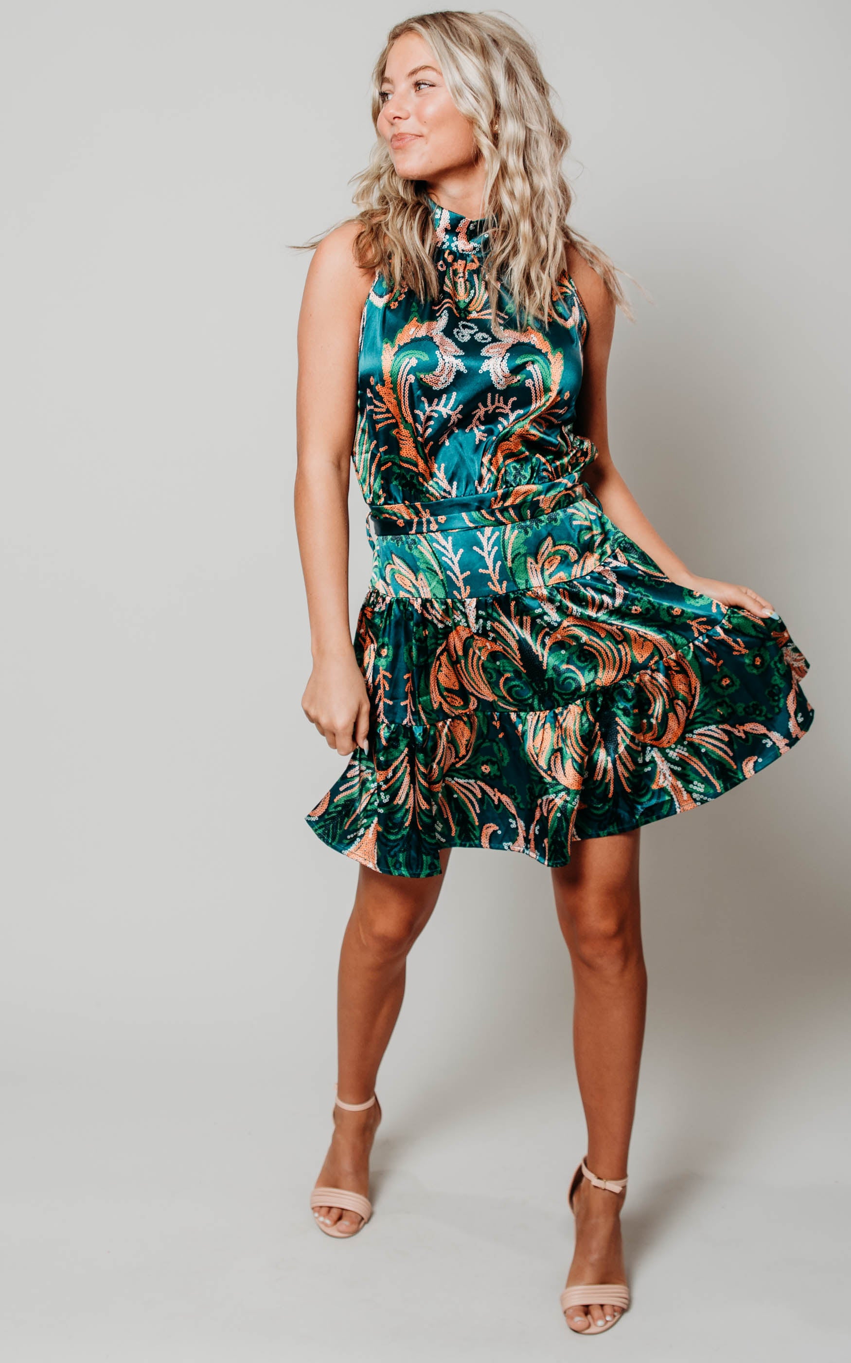 Emerald Green Paisley Dress - Final Sale | BAD HABIT BOUTIQUE