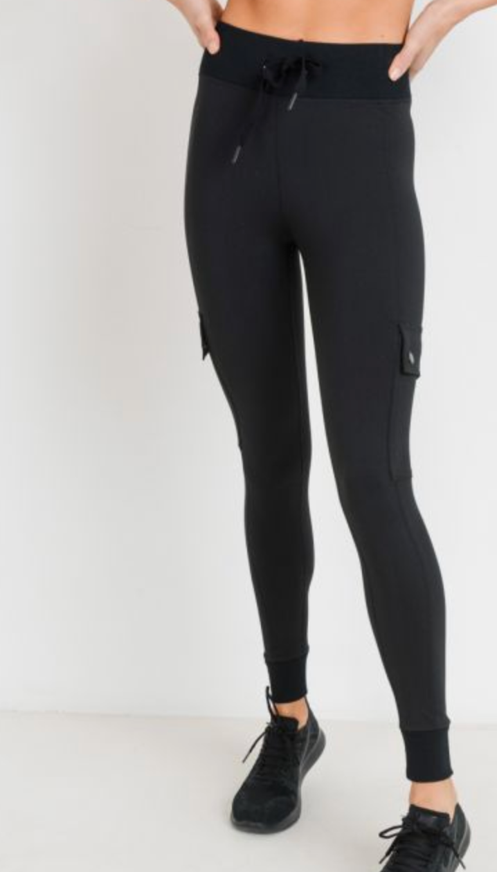 black jogger leggings