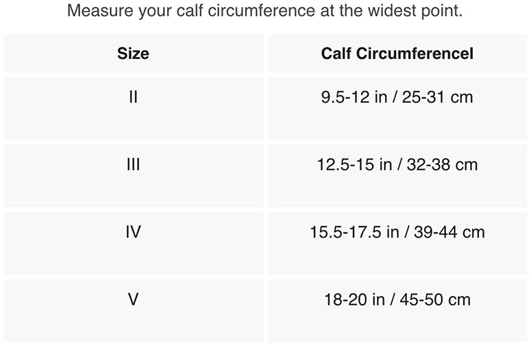 CEP sizing chart Ankle and Achilles Support Tall Socks