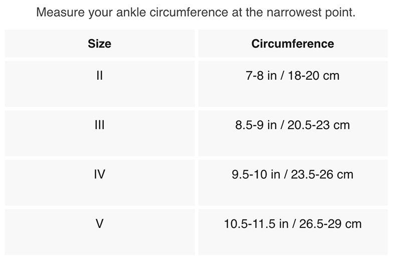 CEP sizing chart Recovery Socks