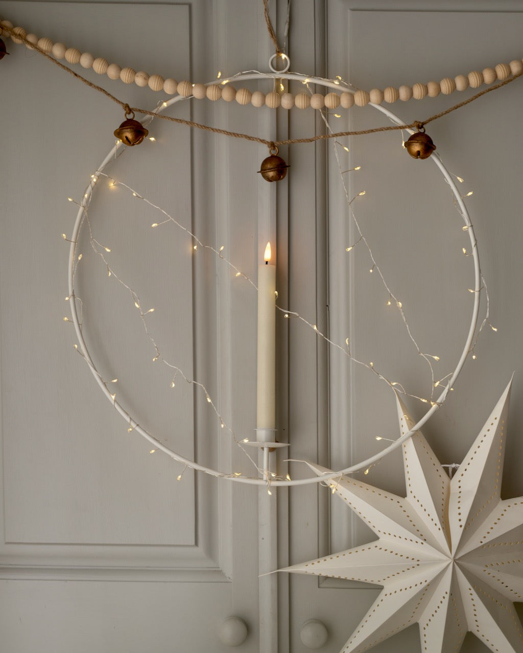 Metal Hoop with Cluster Lights 