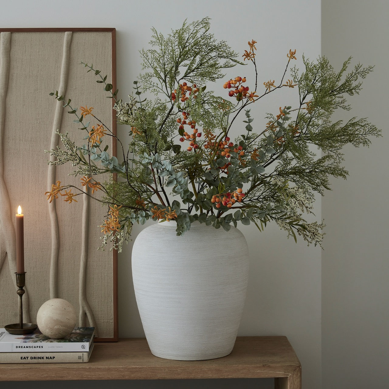 Faux Green & Orange Bouquet