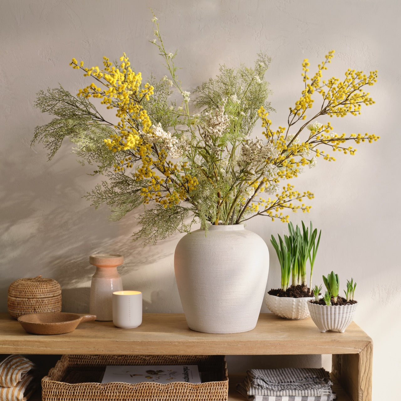 Textured Cream Vase