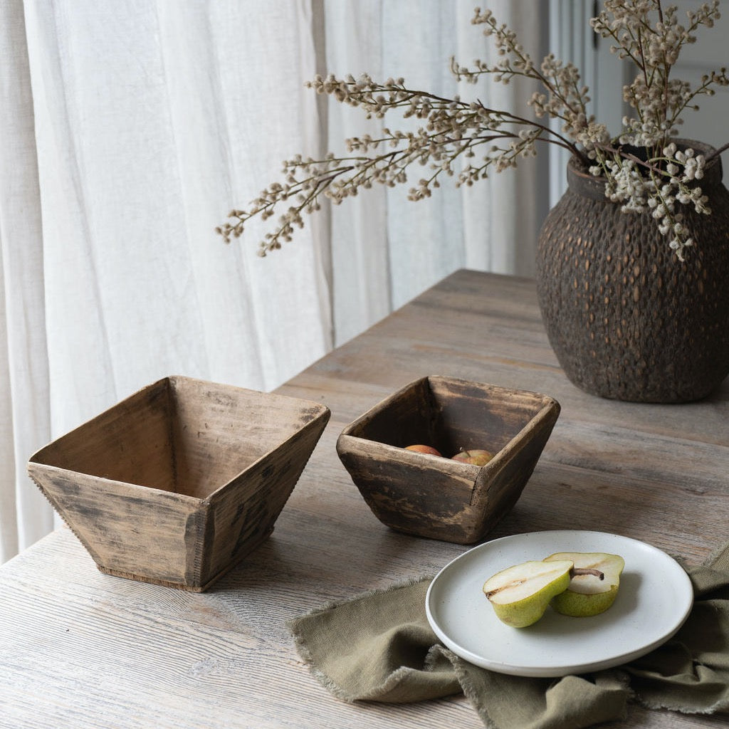 Vintage Wooden Rice Box