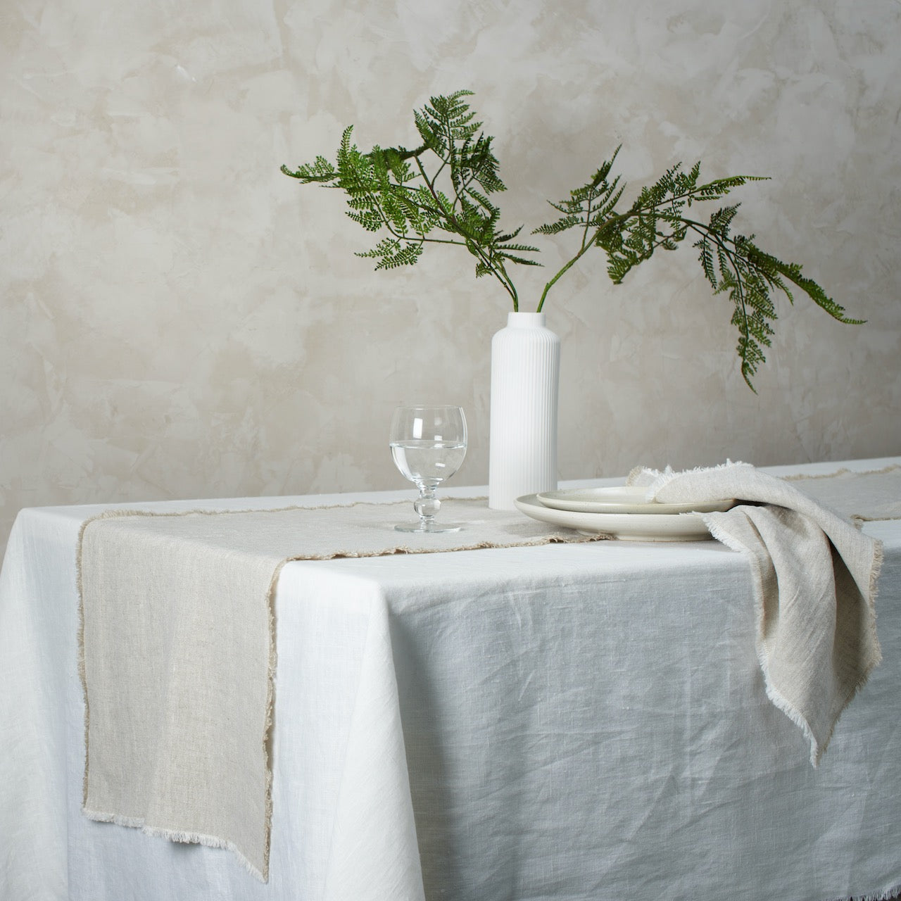 Putty Linen Table Runner