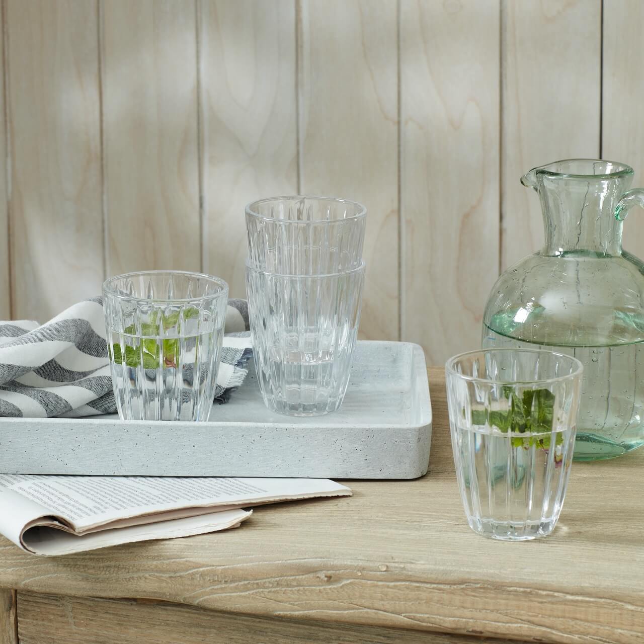 Set of 4 Groove Water Glass