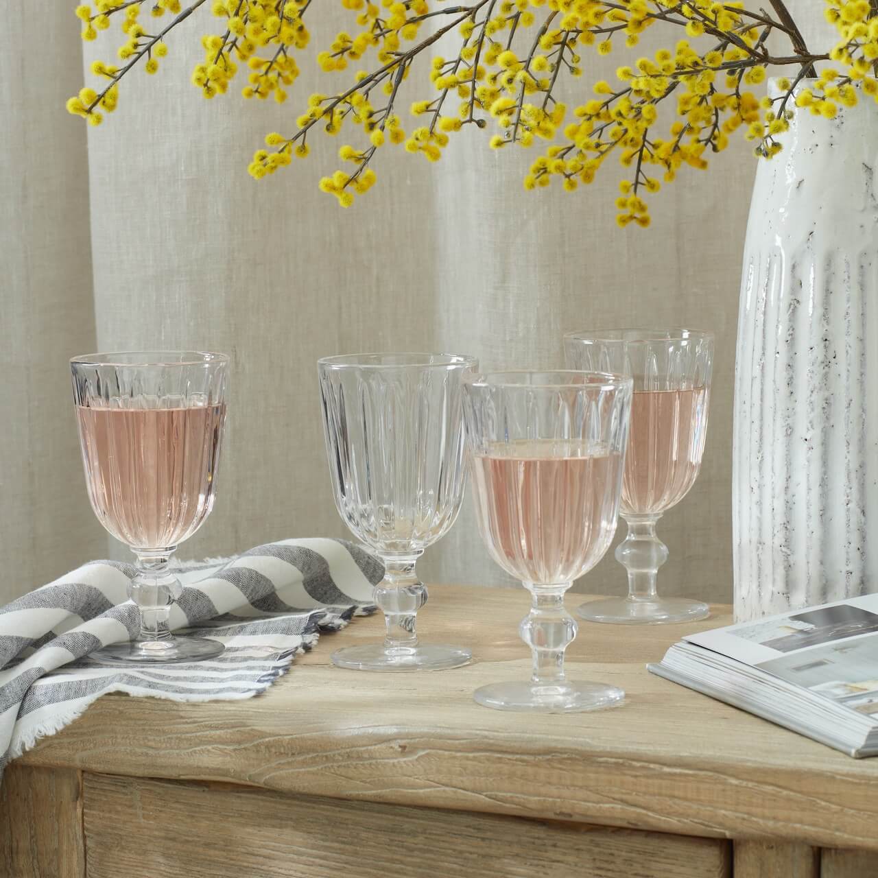 Set of 4 Groove Wine Glass