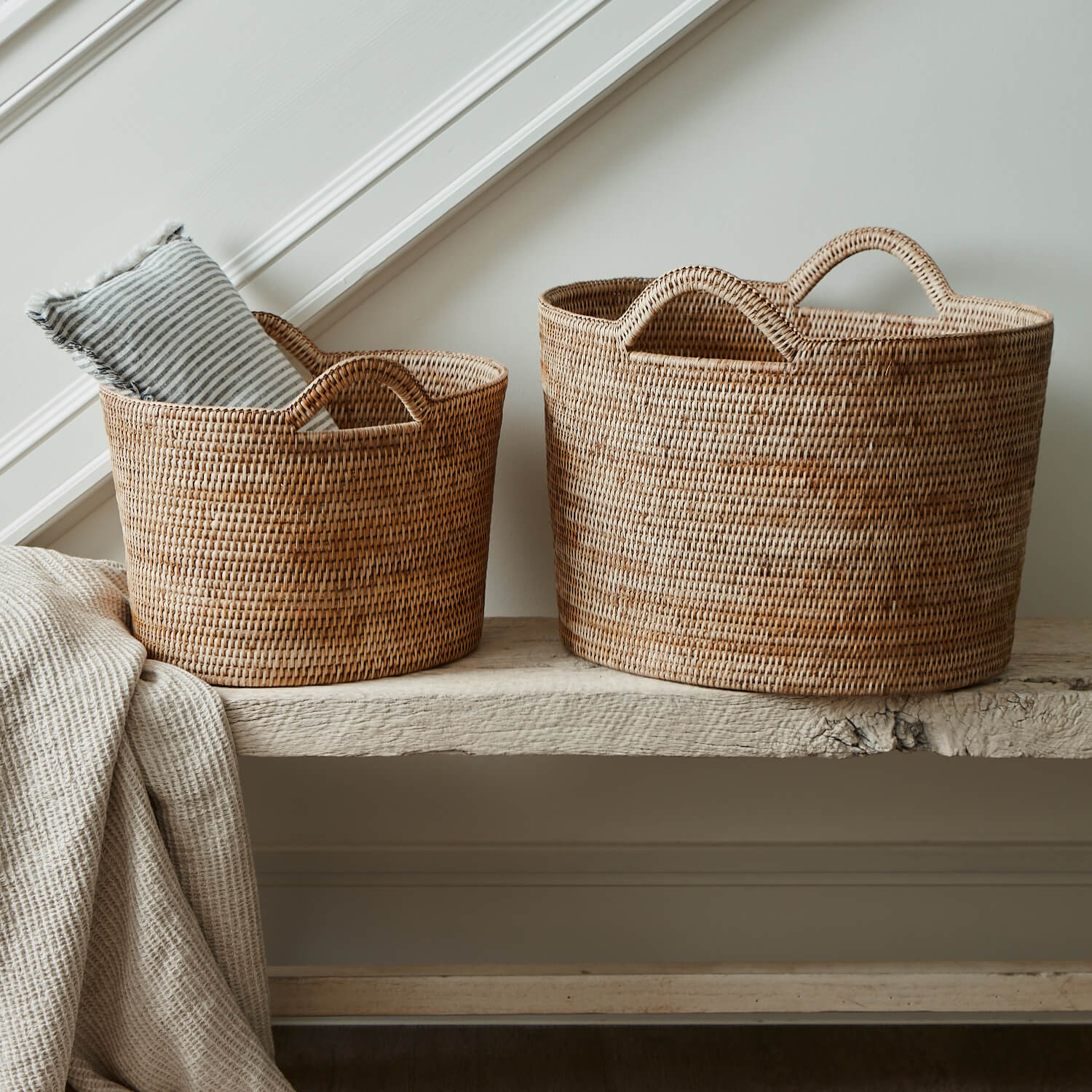 Natural Rattan Bucket Basket