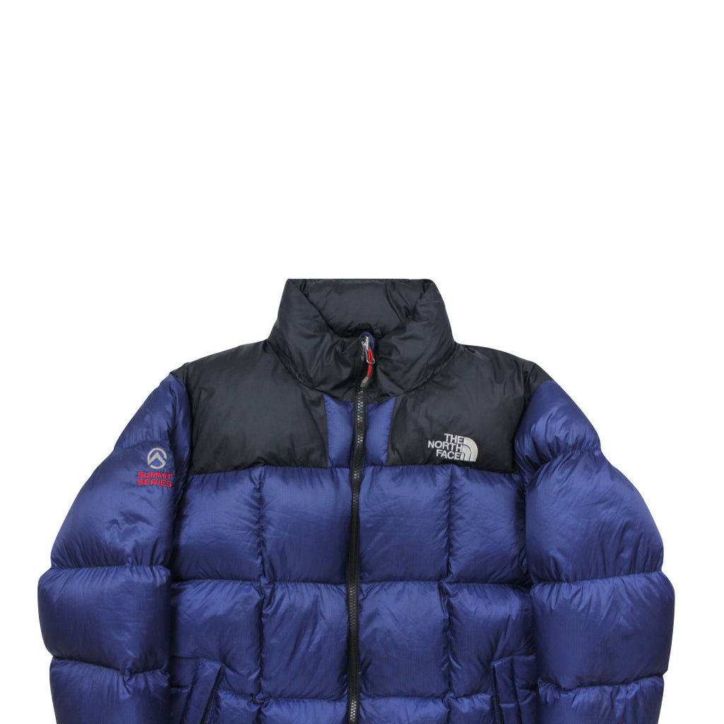 The North Face Navy Blue Lhotse Summit Series Puffer Jacket | We Vintage