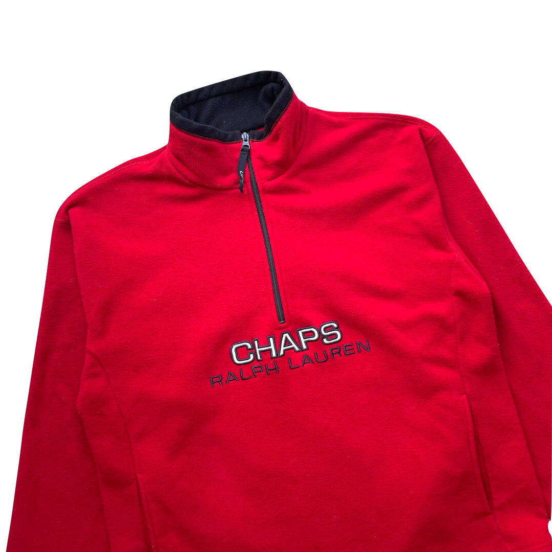 Ralph Lauren Chaps Red 1/4 Zip Sweatshirt | We Vintage